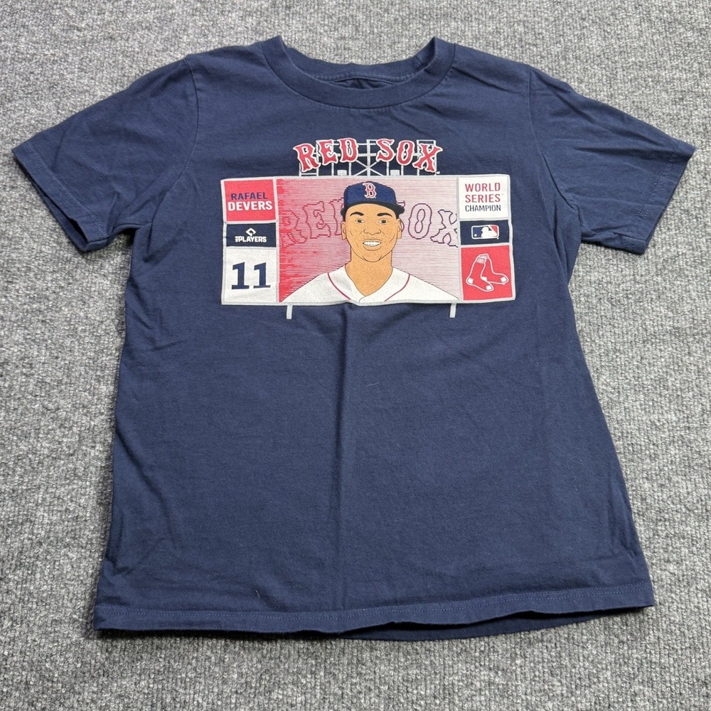 Rafael Devers 11 Boston Red Sox MLB T Shirt Kids M Navy‎ Blue Graphic Tee